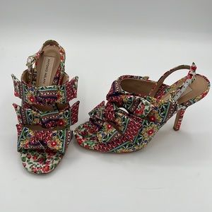 ANTONIO MELANI FLOWER PRINT SLING BACK HEEL SIZE 6.5